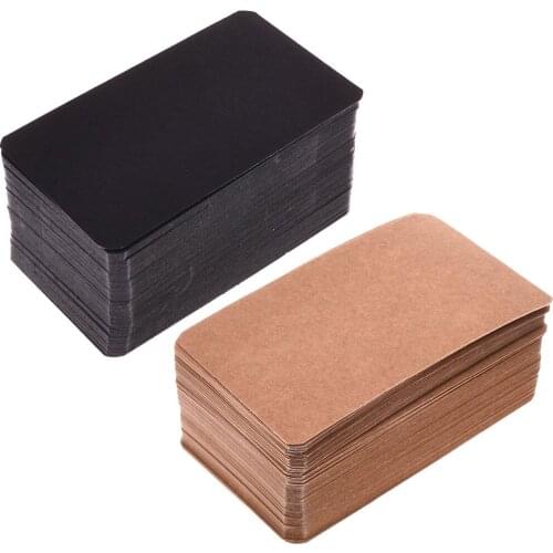 200pcs Kraft Paper Blank Kraft Message Business Gift Card Word Card (3-1/2 x 2 inches)