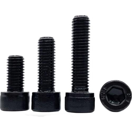 5pcs 3/8-24 Allen cylindrical head screws hex socket knurled screw mechanical bolts alloy steel bolt black color