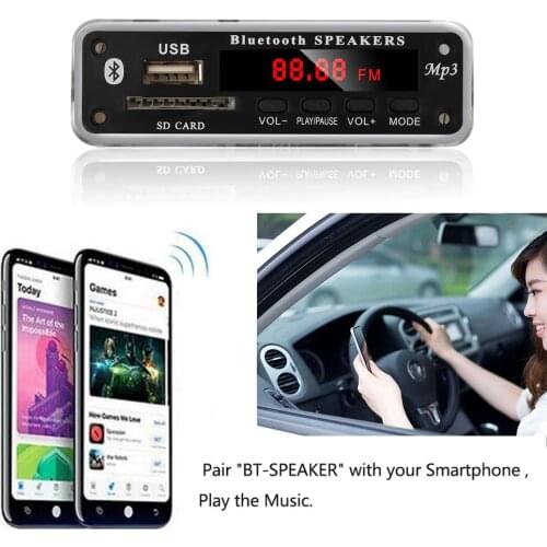 5V 12V WMA Decoder Board MP3 Module Wireless Bluetooth Audio Module Support USB SD AUX FM Audio Radio Module For Car Accessories
