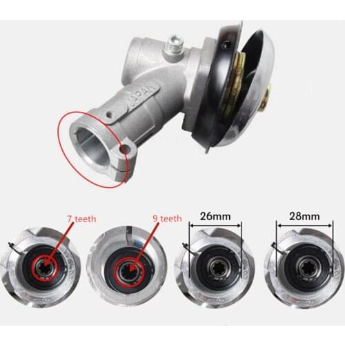 7/9 Teeth 26/28mm Diameter Grass Trimmer Gearbox Brush Cutter Trimmer Head Gear Head Gear-head Brushcutter Garden Power Tools