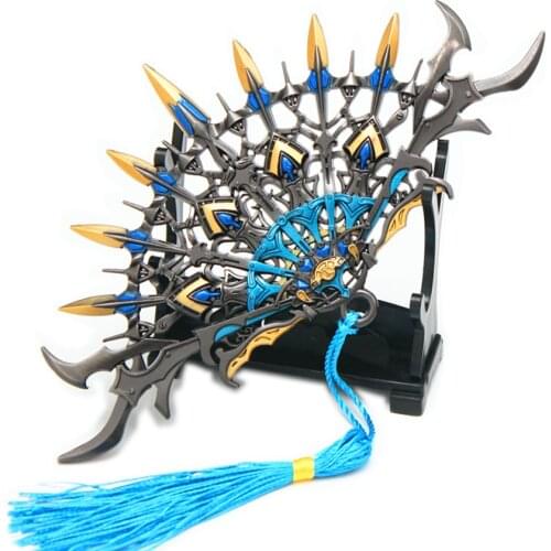 Anime Cosplay Weapon Model 9.5/15CM Peacock Feather Douluo Animation Peripheral Tangmen Alloy Model Decoration Gift
