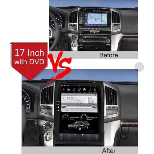 Tesla Vertiacal Screen PX6 17 INCH Android 9.0 Car Radio Player GPS Navigation Stereo Multimedia For TOYOTA LAND CRUISER LC200