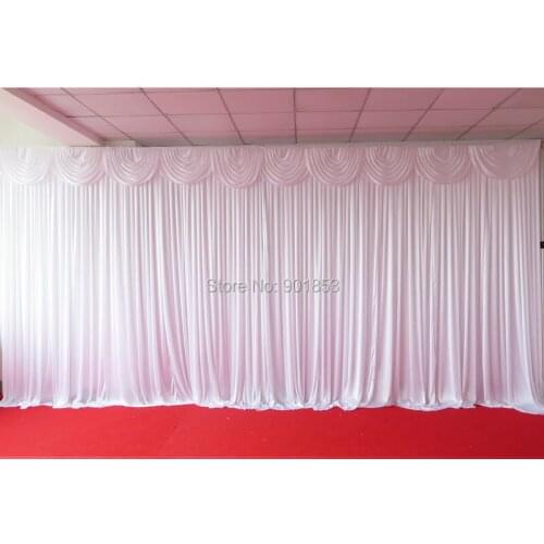 Free Shipping 3m*9m Customized Colorful Shiny Ice Silk Wedding Backdrop Event Curtains Valance Backdrop