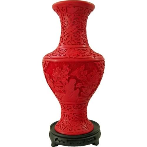 WORLD HERITAGE LACQUER VASE WOODEN VASE, CHRYSANTHEMUM, DECORATIONS CLASSIC VINTAGE HOME ORNAMENTS ANCIENT AND REMODERN STYLE