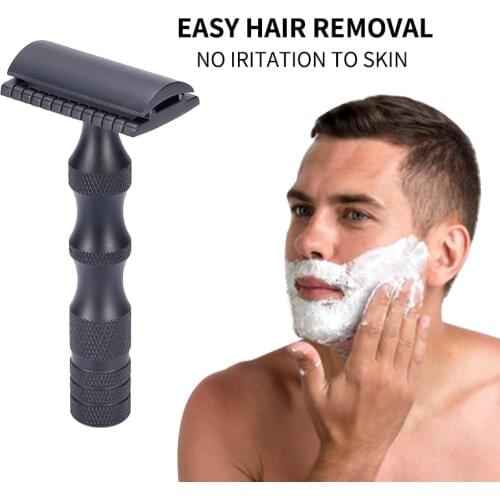 Men Safety Double Edge Razor Manual metal thick handle Shaver