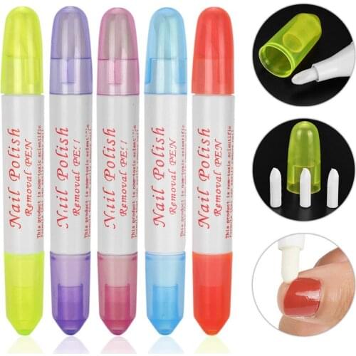 ELECOOL 5PCS Nail Polish Remover Pen Manicure Cleaner Nail Polish Corrector Remover Pen UV Gel Polish Remover Wrap Tool TSLM2