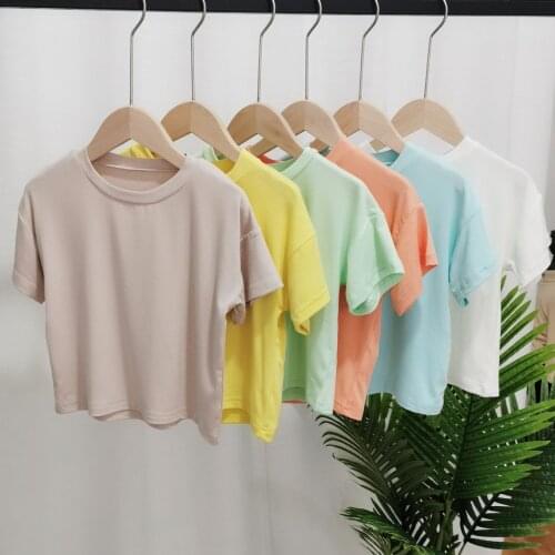 New mask T soft glutinous invincible feel bursting macarons candy T-shirt boys and girls wild summer childrens short sleeves