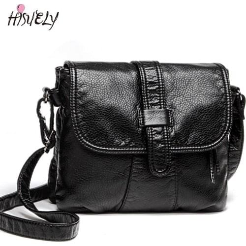 2021 HOT Sale Soft leather Women Messenger bag casual women shoulder Crossbody bag female handbag Black bolsa feminina girl bag