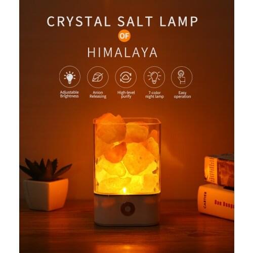USB Crystal Night Lights natural himalayan salt lamp Mood Creator led Air Purifier Mood Creator Indoor lava decorative table lam