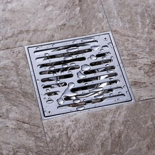 Quality Guarantee 150*150MM Chrome plated Stainless steel Floor Drainer Bathroom Quick drain floor drain