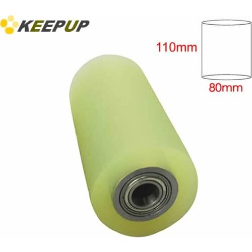 Furniture wheel.Diameter 80mm, length 110mm,PU polyurethane roller with bearing,Soft surface,Pipeline transmission Rubber wheel