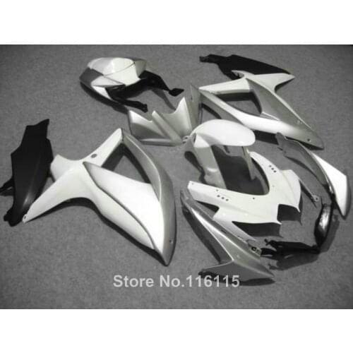 Fairing kit for SUZUKI K8 K9 GSXR 600 700 2008 2009 2010 GSXR600 GSXR750 08 09 10 white silver black motorcycle fairings