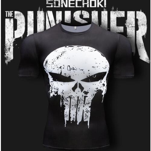 Compression Running T-shirt Men Printing Short Sleeve Sport Acitve Wear for Male Gym Clothing Fitness Bodybuilding Workout Tops