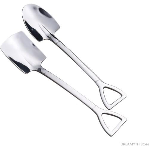 Stainless steel spade spoon watermelon spoon dessert spoon ice cream spoon creative spoon coffee spoon ice cream spoon set 20PCS