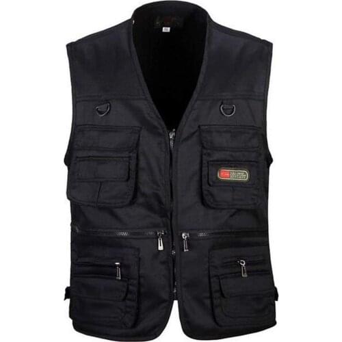 Mens Fishing Vest with Multi-Pocket Zip for Photography / Hunting / Travel Outdoor Sport
