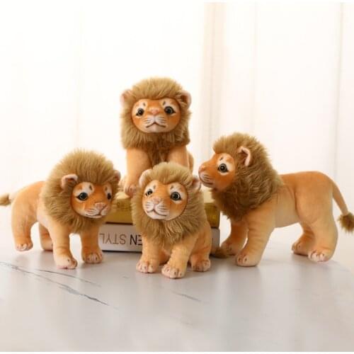 New 23/28 cm Simulation Little Lion Doll Plush Toys Childrens Holiday Gifts Furniture Decorations Studio Props