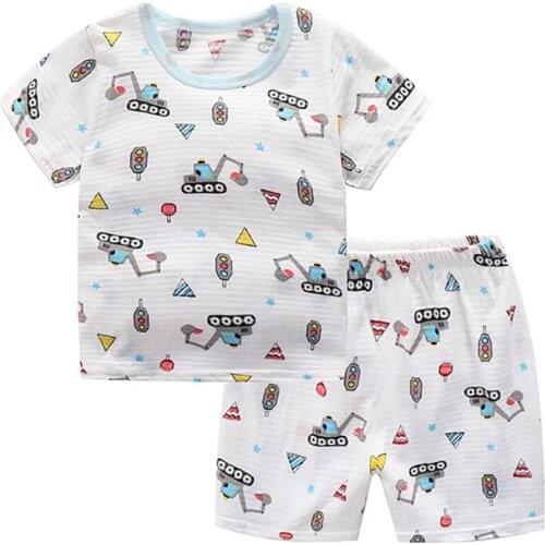 2-8 Years Cotton Summer Toddler Boys Clothes Sets Short Sleeve Baby T-Shirt + Pants Breathable Children Clothing Girls Sets