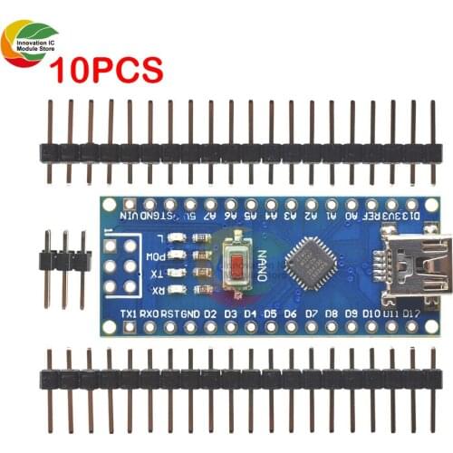 10PCS/Lot Mini USB CH340 Nano v3.0 Atmega328P Microcontroller Board for Arduino CH340g MEGA328 5V 16M Driver Module ATmega328