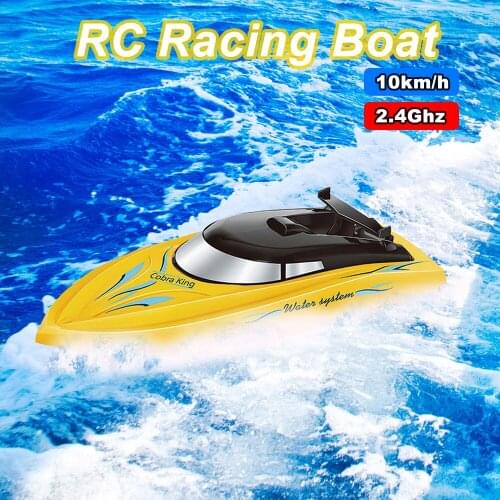 RC Boat for Kids Adult 10KM/H High Speed 2.4Ghz 2 Channels Remote Control Boats Driving 20mins for Pools Racing Boat