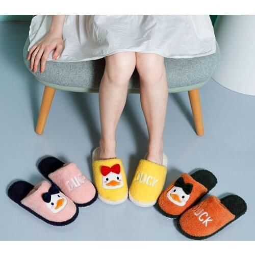 Winter Indoor Fleece Slippers Women Warm Plush Home Slipper Autumn Cute Shoes Women House Flat Floor Soft Silent Slides Bedroom