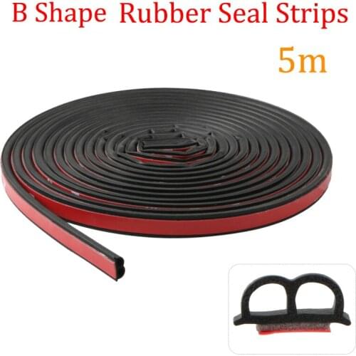 5M B Shape Car Door Seal Strips Sticker Weatherstrip Rubber Seal Sound Insulation Sealing Strip Automobiles Interior Accessorie