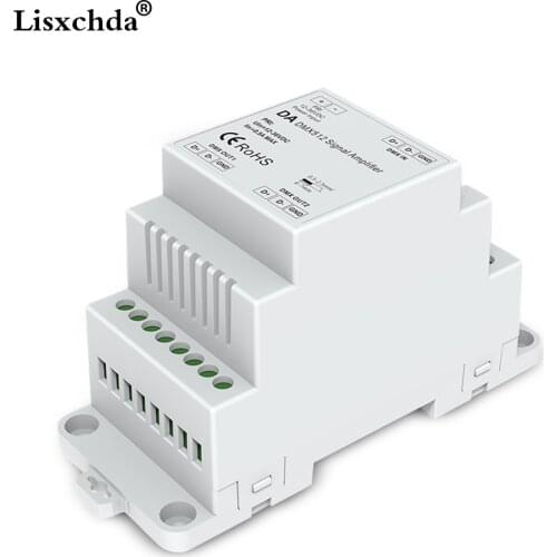 DIN Rail DMX 512 Signal Amplifier DC12V-24V input DMX Amplifier 1CH input 2ch output for led strip DMX signal extender