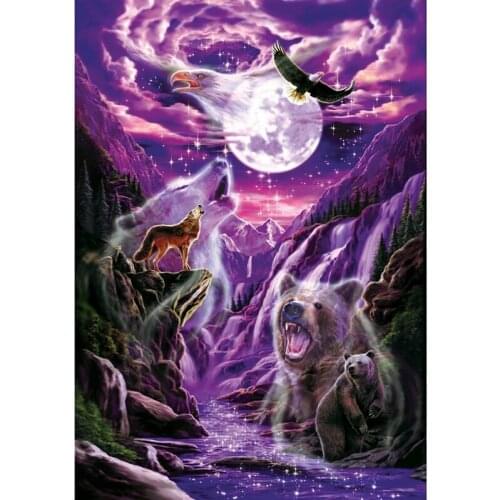Diamond Embroidery Wolf Full Rhinestones 5D Diamond Painting Cross Stitch Animal Mosaic Home Decoration