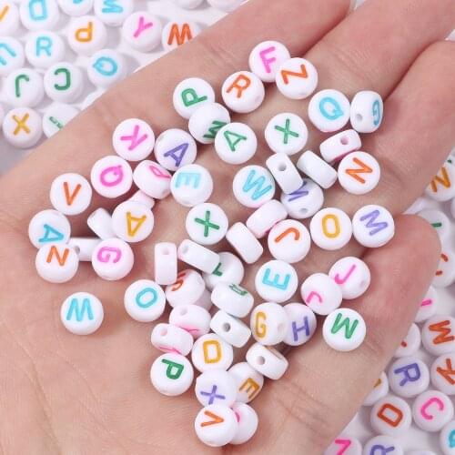 200/300/500Pcs Gold/Silver Color Letters Acrylic Beads For Jewelry Marking Round/Cube Loose Beads For Handmade Diy Bracelet