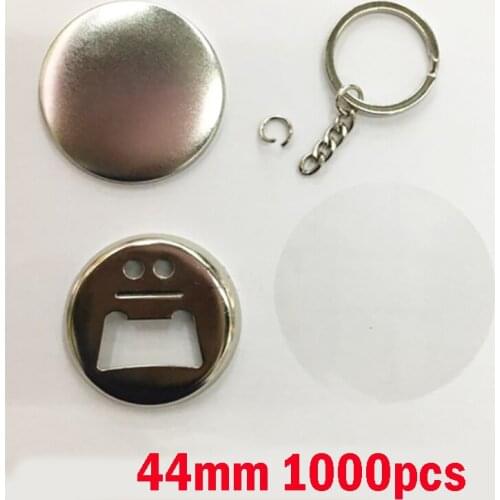 1000pcs/PKG 44mm Tinplate Bottle Opener Keychain Button Badge Beer Bottle Opener Keyring Key Holder Badge Parts Supplies