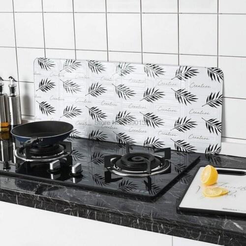 200pcs White Background Leaf Kitchen Household Heat Insulation Baffle Cooktop Oil Baffle Oil Barrier Aluminum Foil Baffle