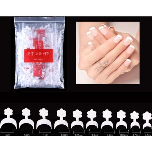 500 Pcs/Bag 10 Sizes False Nails French Nail Tips White UV Gel Acrylic Nail Art Tips Professional Acrylic Nails Salon Tools Kits