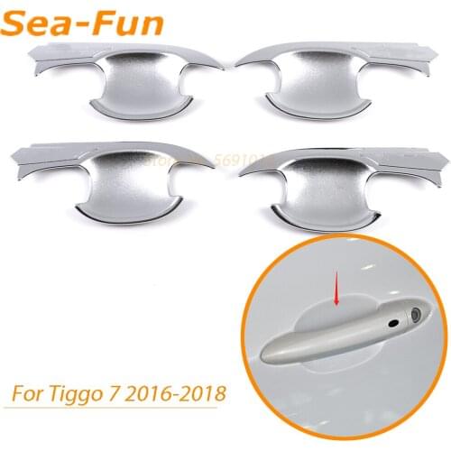 For Chery Tiggo 7 2016-2018 Door Bowl Trim Cover Protective Frame Decoration Sticker ABS Chrome Exterior Car Accessories Styling