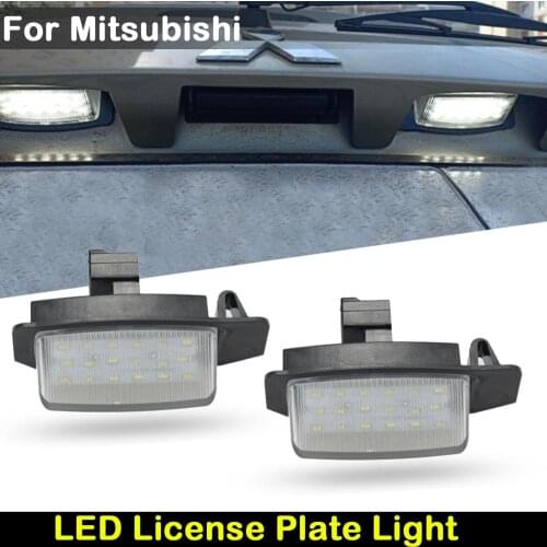 For Mitsubishi Lancer Sportback Outlander Car Rear White LED License Plate Light Number Plate Lamp