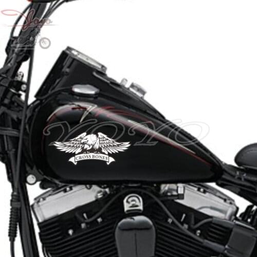 Fly Eagle Decal Fairing Stickers Fuel Tank Decals Vinyl Sticker For Harley Softail FLSTSB Cross Bones