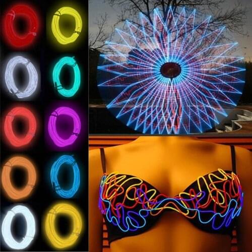 Flexible El Led Neon Wire Light Car Atmosphere Soft Tube Lights AUTO Interior Lamp Party Room Bar Rope Lamp DIY Decoration