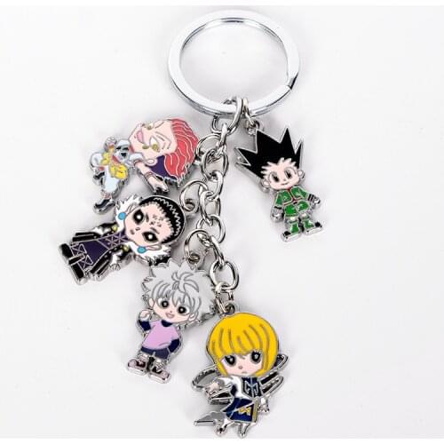 HUNTER X HUNTER Dolls Keychains Toys HUNTERxHUNTE Gon Freecss Killua Zoldyck Kurapika Leorio Hisoka Model Metal keychain