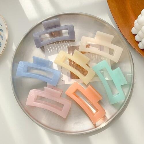 Korean Fashion Acrylic Hair Claws Women Rectangle Hair Clips Big Size Hairpin Transparent Headwear Girls Clamp Hair Accessories