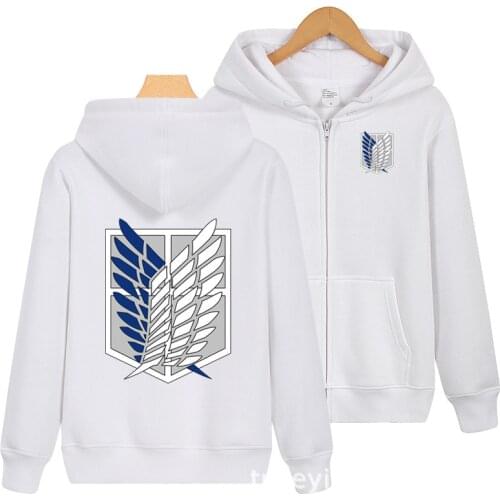 Attack on Titan Shingeki no Kyojin long sleeve jacket men women Anime Cosplay Costumes cotton coats Survey Corps Logo hoodie 3XL