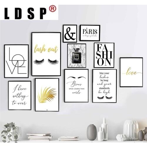 LDSP Black White Gallery Wall Art Fashion Posters Minimalist Print Painting Modern Paris Picture Living Room Home Decor Unframed