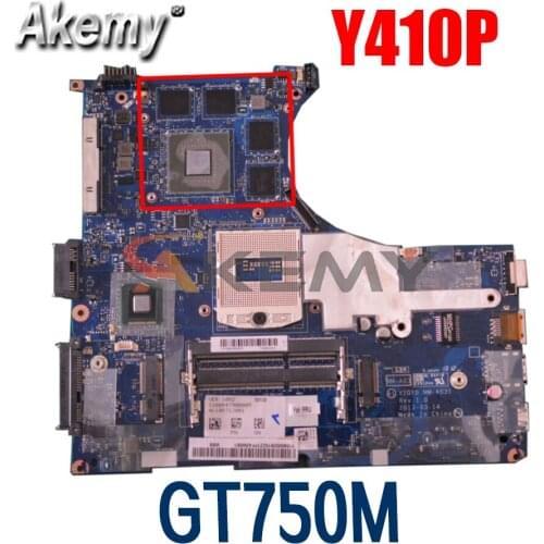 Laptop motherboard For LENOVO Y410P GT750M Mainboard VIQY0 NM-A031 Core SR17E N14P-GT-A2 90002910
