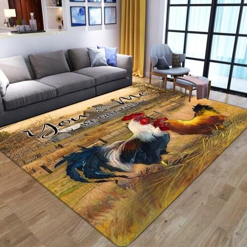 Cartoon Farm Rooster Rug child Room Anti-slip floor Mat Washable Carpets for home Living Room bedroom Children Floor tatami rug