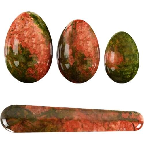 Undrilled Yoni Egg Set Yoni Wand 100% Natural Precious Gemstone for Kegel Exercise Vaginal Massage Yoni Wand Crystal Ball