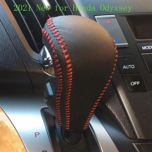 2021 New for Honda Odyssey 09-14 Gear Head Covers Interior Styling High Quality Leather Shift Knob Accessories