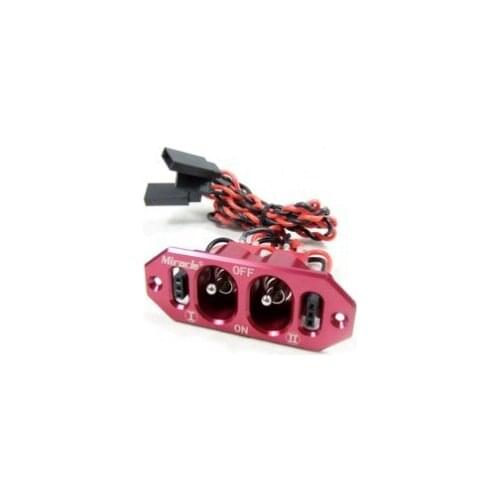 Original Miracle Twin Power Switch with Futaba / JR Plug / Cbales for RC Model Airplane/Boat Red Color