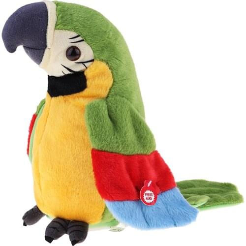 Plush Stuffed Toys Cute Parrot Talking Singing 120 Songs Soft Cartoon Bird Voice Toy For Baby Kids Children Fancy Gifts, Green