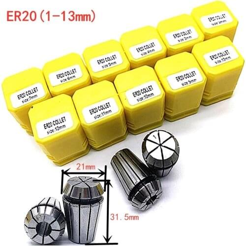 ER20 1-13 Precision spring collet chuck 0.008mm for CNC milling tool holder Engraving machine spindle motor