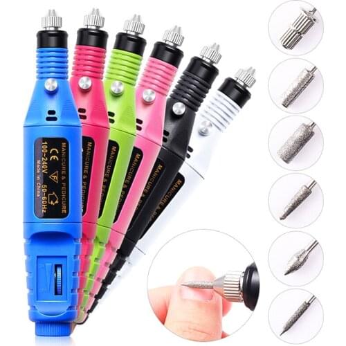 1 Set Fashion Professional Electric Pen-Shape Nail Drill Machine Nail Art sharpener Nail Drill Equipment Tools Pedicure Drill
