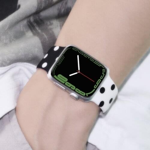 Silicone Painted Pattern Band For Apple Watch 42mm 38mm Bracelet Strap For iWatch bands 40mm 44mm Sport Replacement Wrist Band