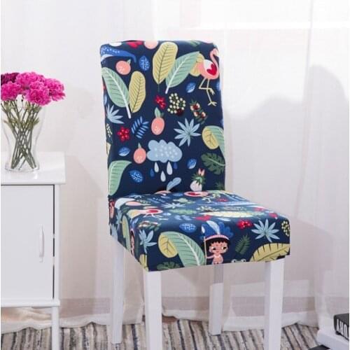 Flower Printing Removable Chair Cover Stretch Elastic Slipcovers For Weddings Banquet Folding Hotel Chair Covering