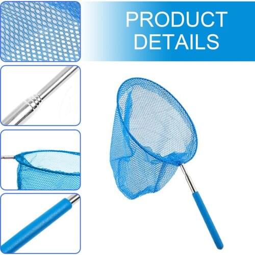 Pool Skimmer Net with Pole Multifunctional Telescopic Leaf Salvage Mesh for Swimming Pool Pond TN88